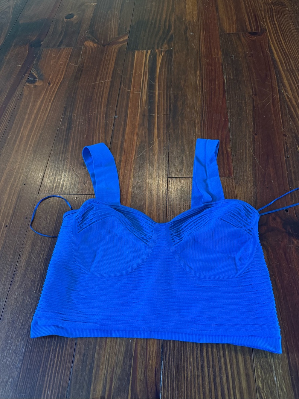 Sincerly Jules Electric Blue Ribbed Cropped Camisole